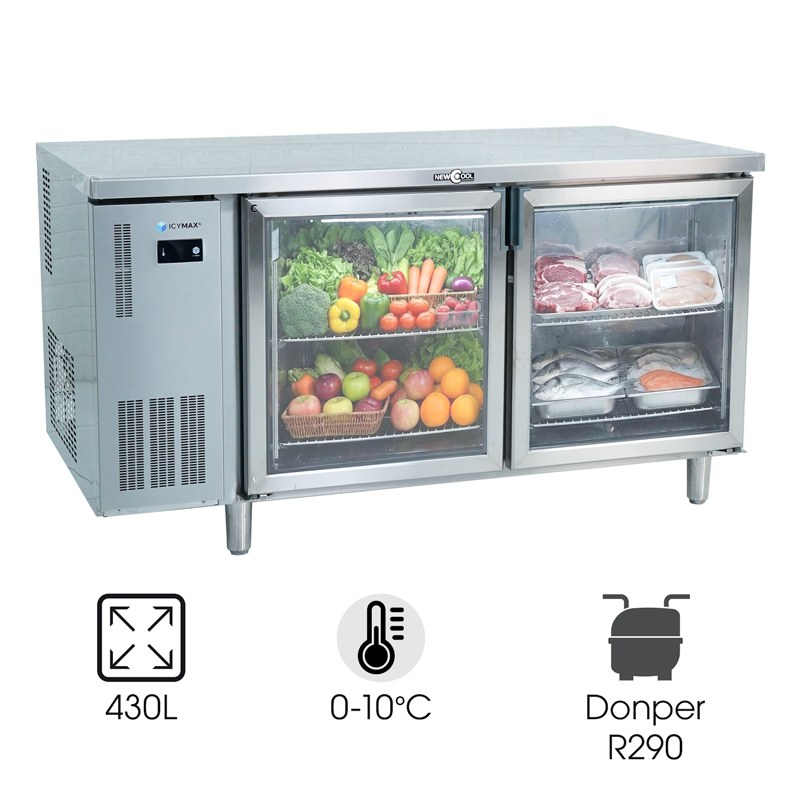 Tủ bàn mát Icymax 2 cánh kính 1500x750 ICR-2G157