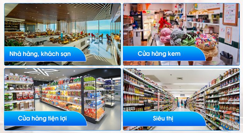 Những đơn vị phù hợp sử dụng tủ đông trưng bày kem tươi TQA12L Những đơn vị phù hợp sử dụng tủ đông trưng bày kem tươi TQA12L