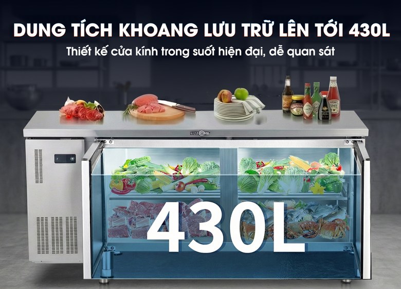 Dung tích bảo quản khoảng 430 lít