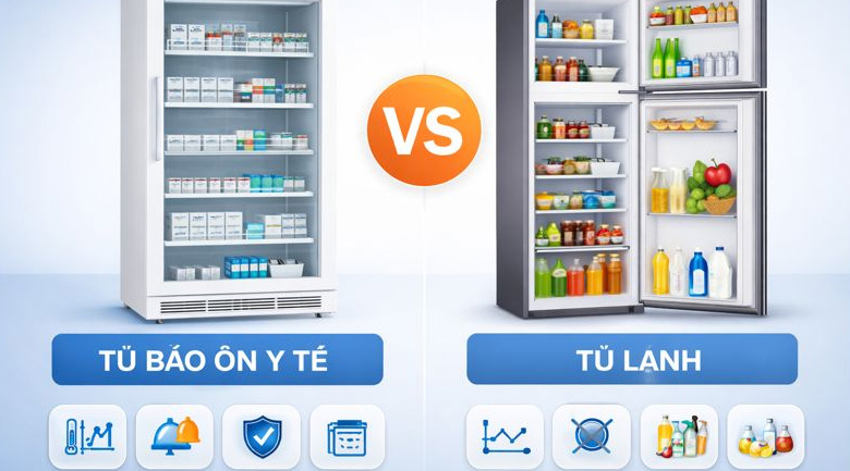 Tủ bảo ôn y tế khác gì tủ lạnh