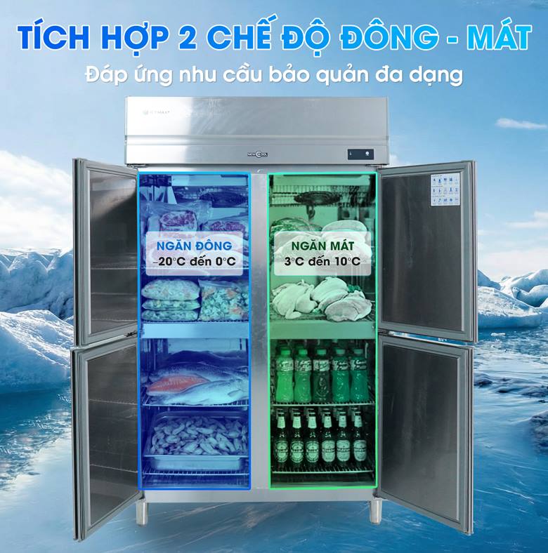 Tích hợp 2 chế độ bảo quản đông mát, đáp ứng nhu cầu đa dạng 