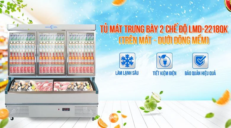 trưng bày thịt cá thì sử dụng tủ nào 2 chế độ