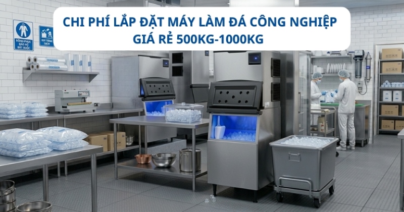 Chi phí lắp đặt máy làm đá công nghiệp giá rẻ 500kg-1000kg