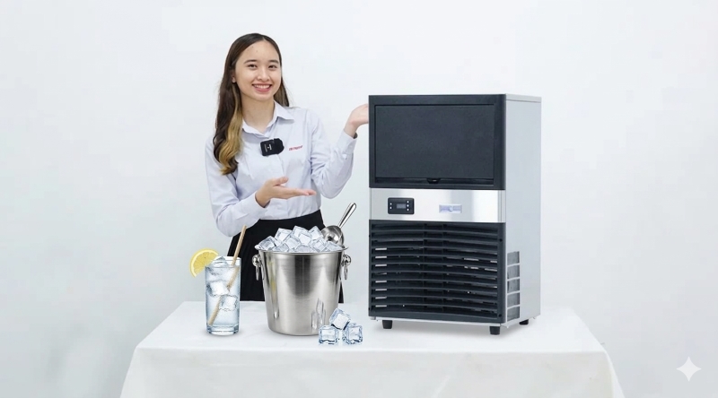 Chủ động được nguồn đá viên sạch cho nhân viên trong ngày nắng nóng