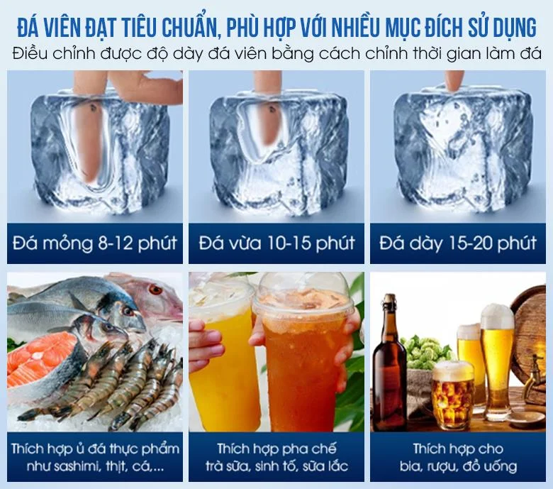 Làm đá nhanh, sạch 