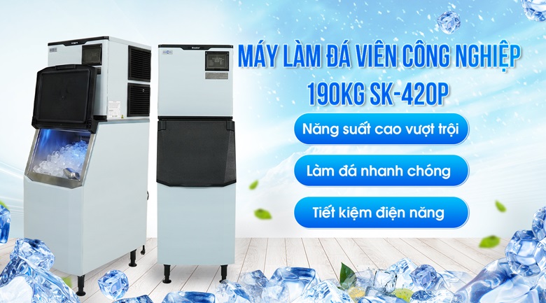 Máy làm đá viên công nghiệp 190kg SK-420P