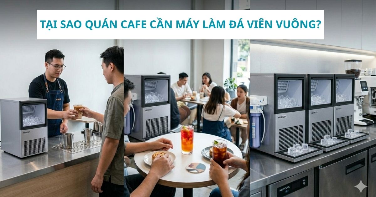 Tại sao quán cafe cần máy làm đá viên vuông?