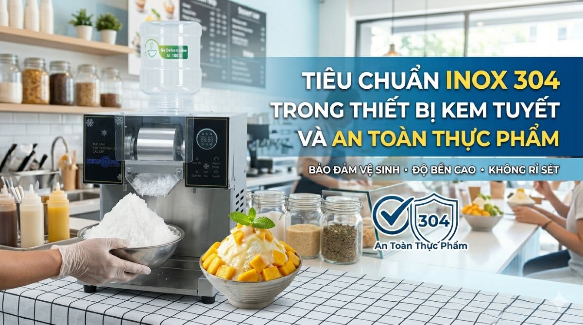 Tiêu chuẩn Inox 304 trong thiết bị kem tuyết và an toàn thực phẩm