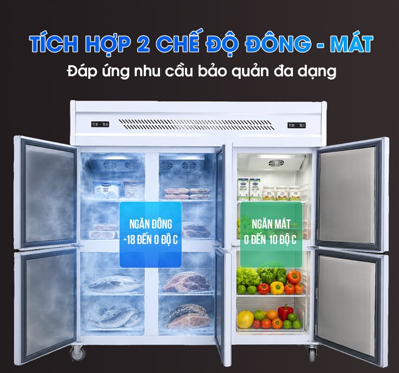 Tích hợp hai chế độ đông - mát tiện lợi trong cùng 1 tủ 