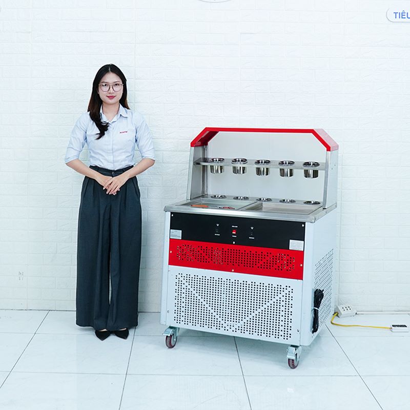 Máy làm kem cuộn đôi chảo vuông NEWCOOL CB-350F-2 - 2