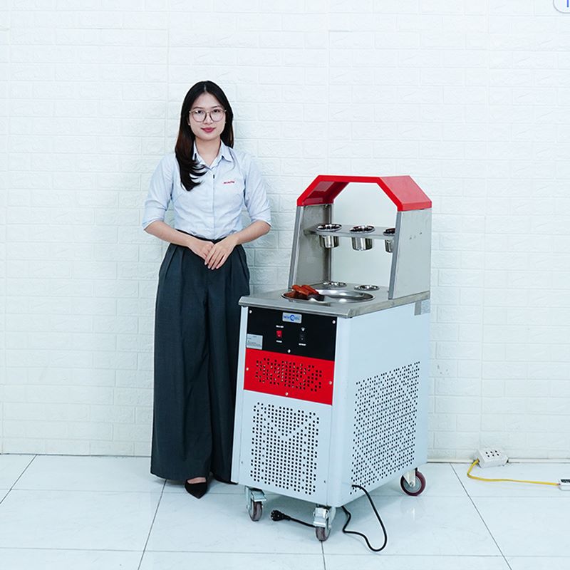 Máy làm kem cuộn đơn chảo tròn NEWCOOL CB-350R-1 - 0
