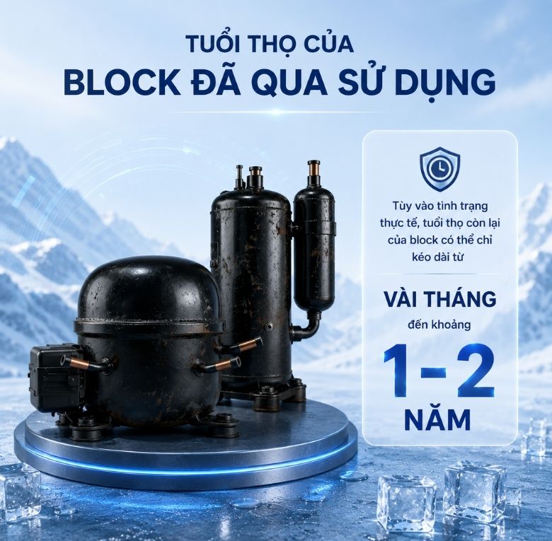 Tuổi thọ của Block làm lạnh trên máy đã qua sử dụng