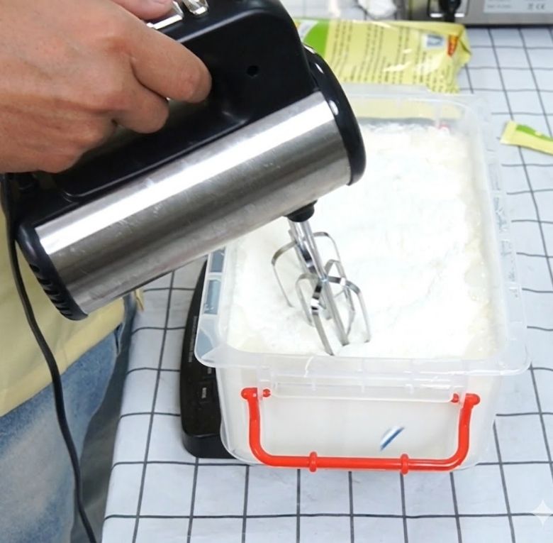 Đánh bột một chiều bằng máy
