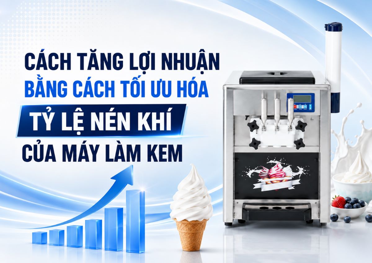 Cách tăng lợi nhuận bằng cách tối ưu hóa tỷ lệ nén khí của máy làm kem