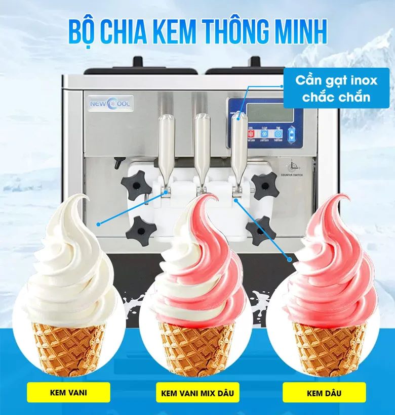 3 vòi lấy kem