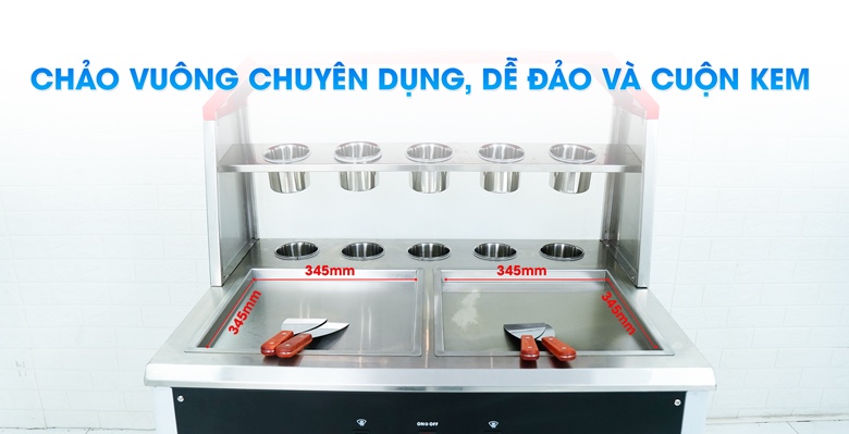 2 chảo vuông chuyển dụng, dễ đảo, dễ cuộn, cho năng suất vượt trội 