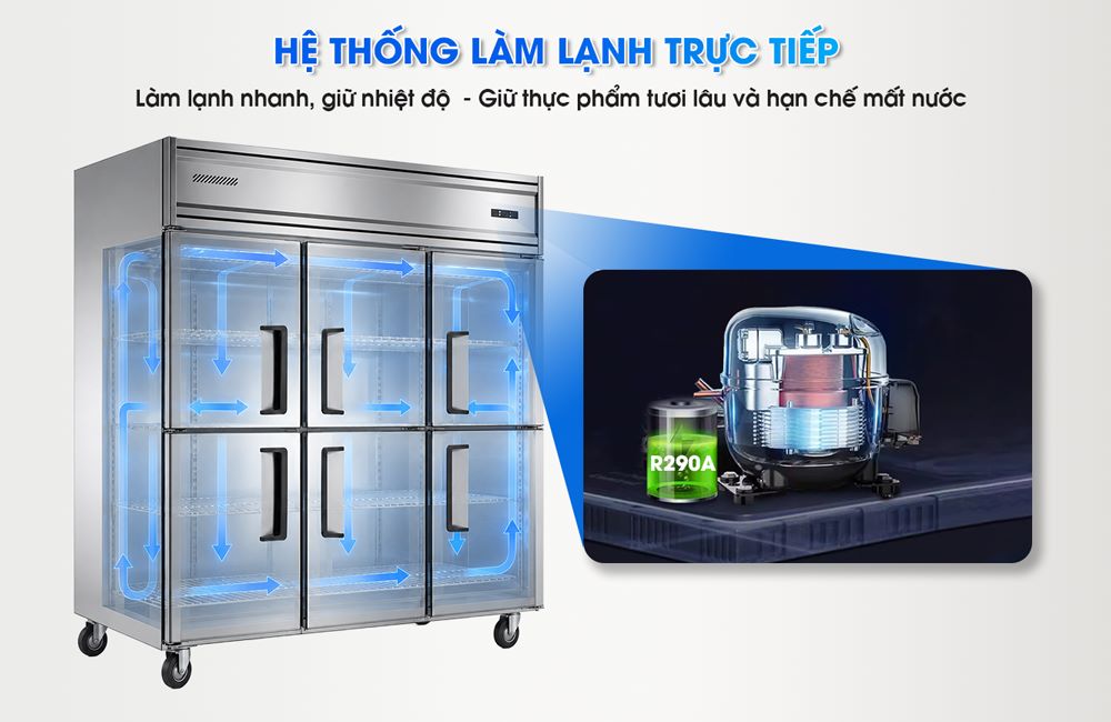 Hệ thống làm lạnh trực tiếp, giúp nhiệt độ ổn định  