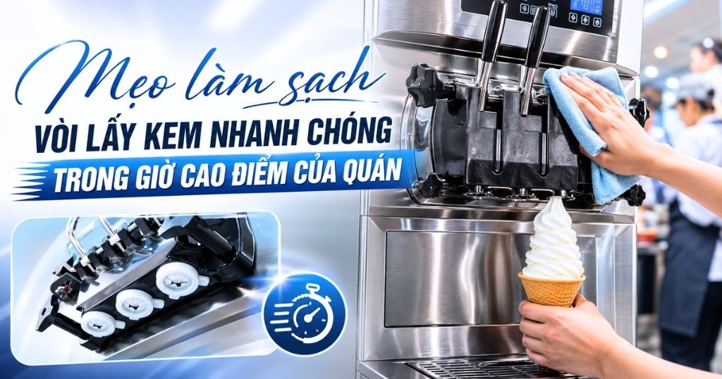 Mẹo làm sạch vòi lấy kem nhanh chóng trong giờ cao điểm của quán