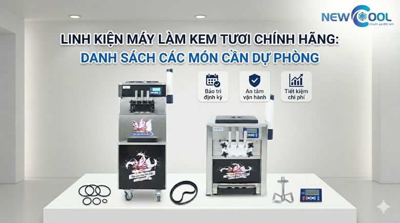Linh kiện máy làm kem tươi chính hãng: Danh sách các món cần dự phòng
