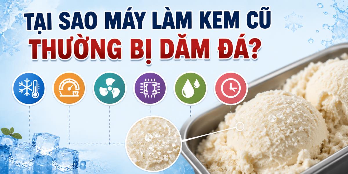 Tại sao máy làm kem cũ thường bị dăm đá? Phân tích từ góc độ kỹ thuật