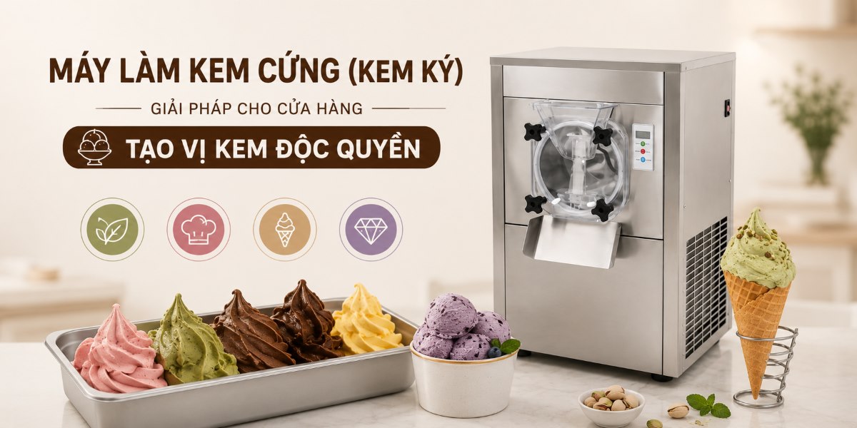 Máy làm kem cứng (Kem ký): Giải pháp cho các cửa hàng muốn tạo vị kem độc quyền
