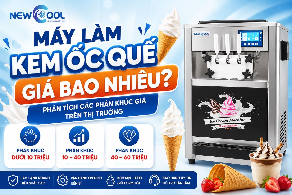 Máy Làm Kem Ốc Quế Giá Bao Nhiêu? Phân Tích Các Phân Khúc Giá Trên Thị Trường