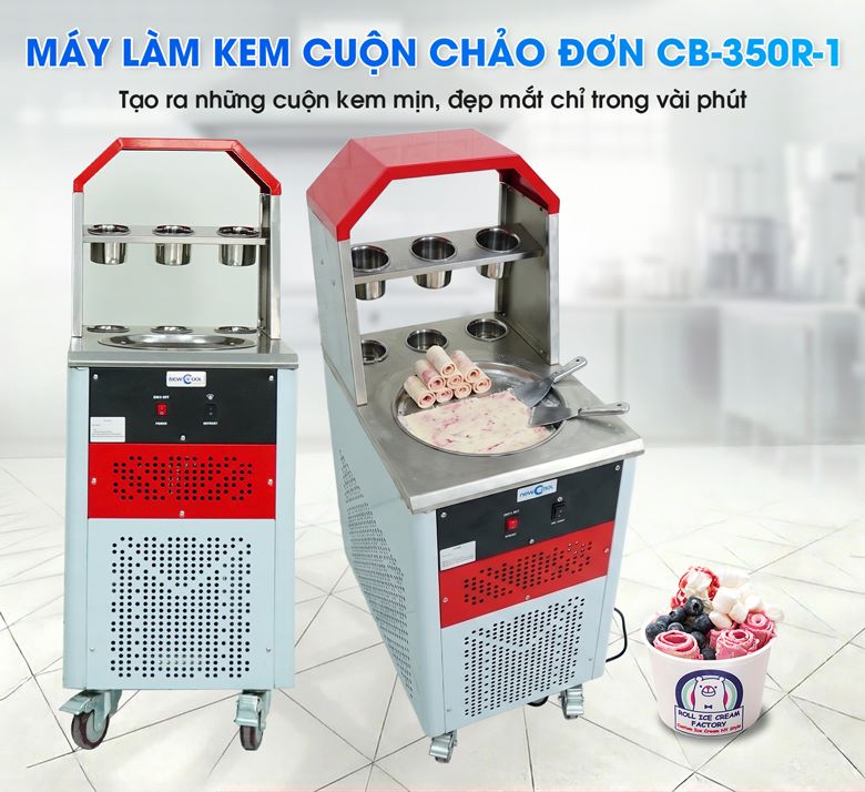 Máy làm kem cuộn đơn chảo tròn CB-350R-1