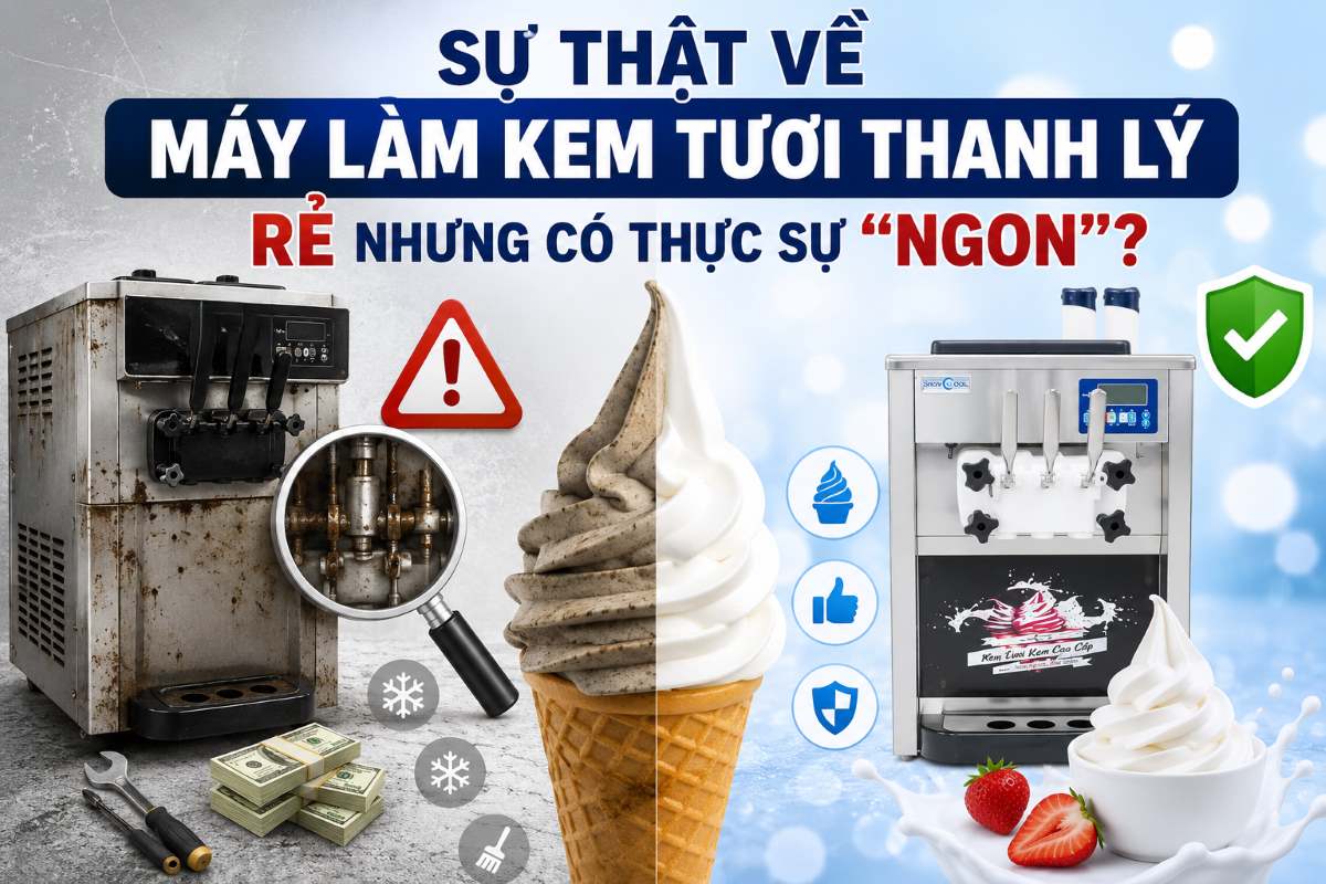 Sự thật về máy làm kem tươi thanh lý: Rẻ nhưng có thực sự 