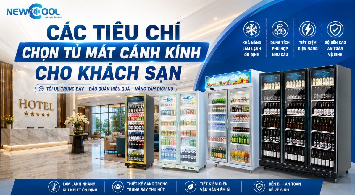 Các tiêu chí chọn tủ mát cánh kính cho khách sạn