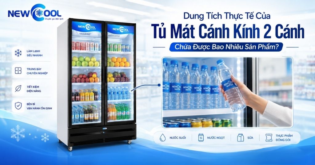 Dung Tích Thực Tế Của Tủ Mát Cánh Kính 2 Cánh Chứa Được Bao Nhiêu Sản Phẩm?