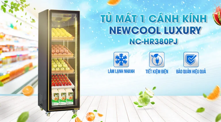 Tủ mát 1 cánh kính NEWCOOL Luxury NC-HR380PJ