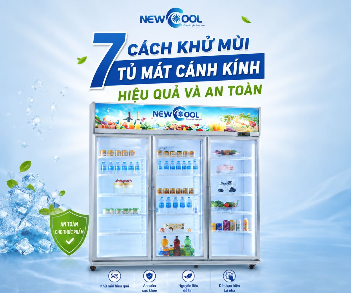 7 cách khử mùi tủ mát cánh kính hiệu quả và an toàn