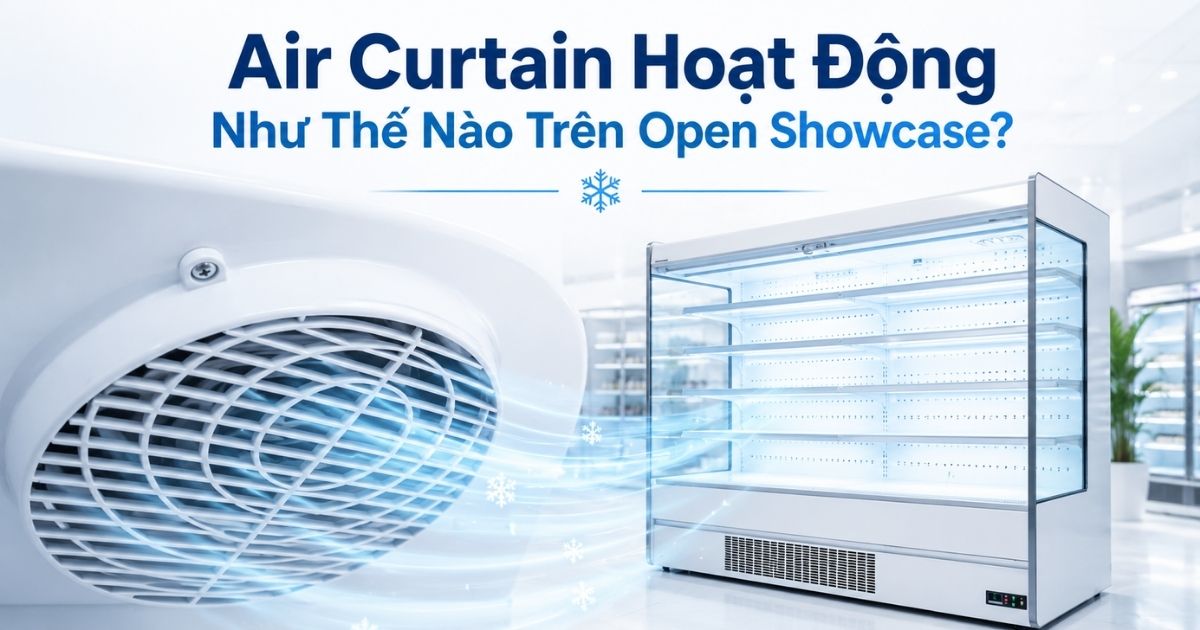 Air Curtain Hoạt Động Như Thế Nào Trên Open Showcase?