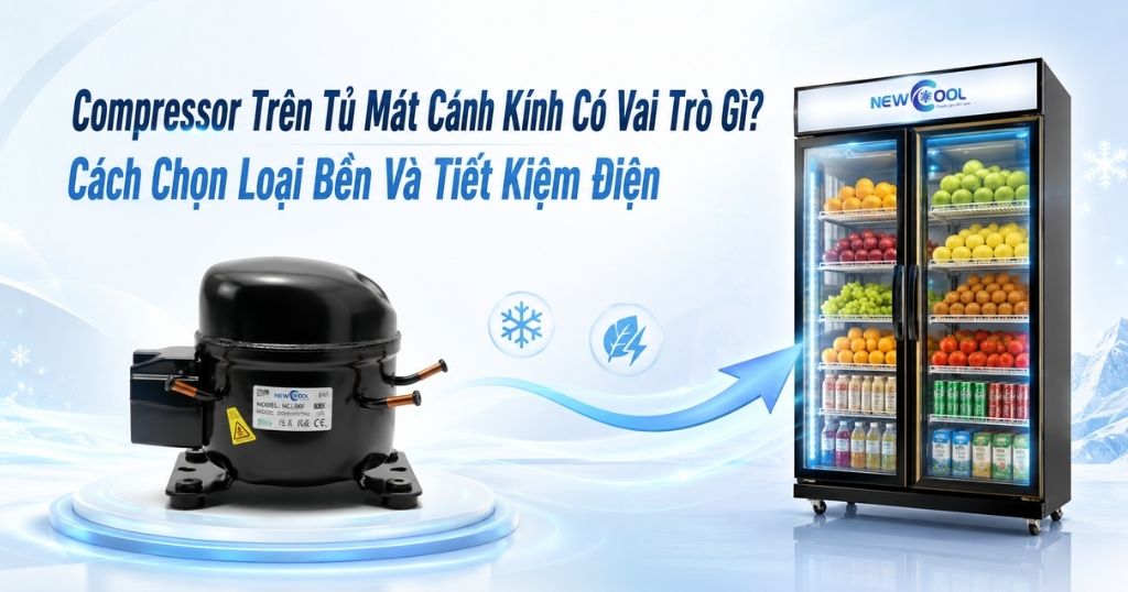 Compressor Trên Tủ Mát Cánh Kính Có Vai Trò Gì? Cách Chọn Loại Bền Và Tiết Kiệm Điện