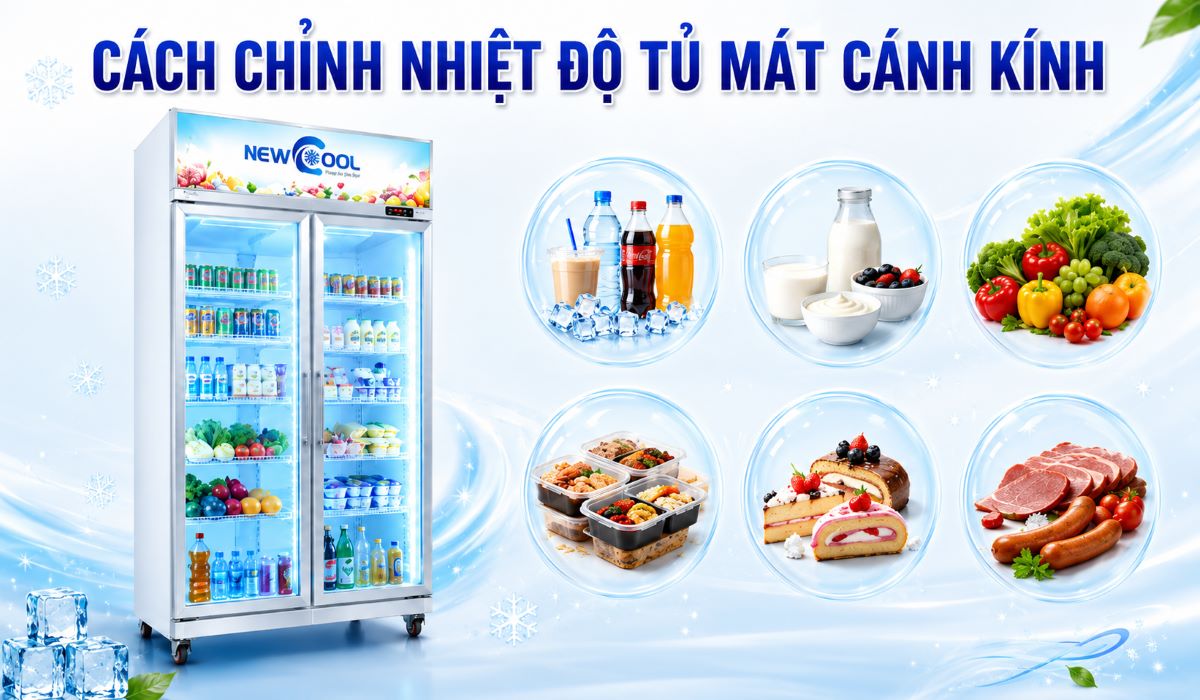 Cách chỉnh nhiệt độ tủ mát cánh kính chuẩn cho từng loại thực phẩm
