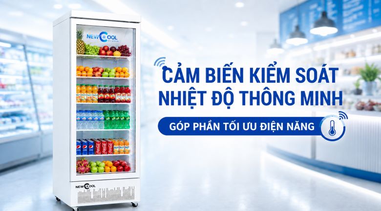 Tủ mát cánh kính NC-KXG750 được trang bị cảm biến nhiệt độ thông minh với độ chính xác cao