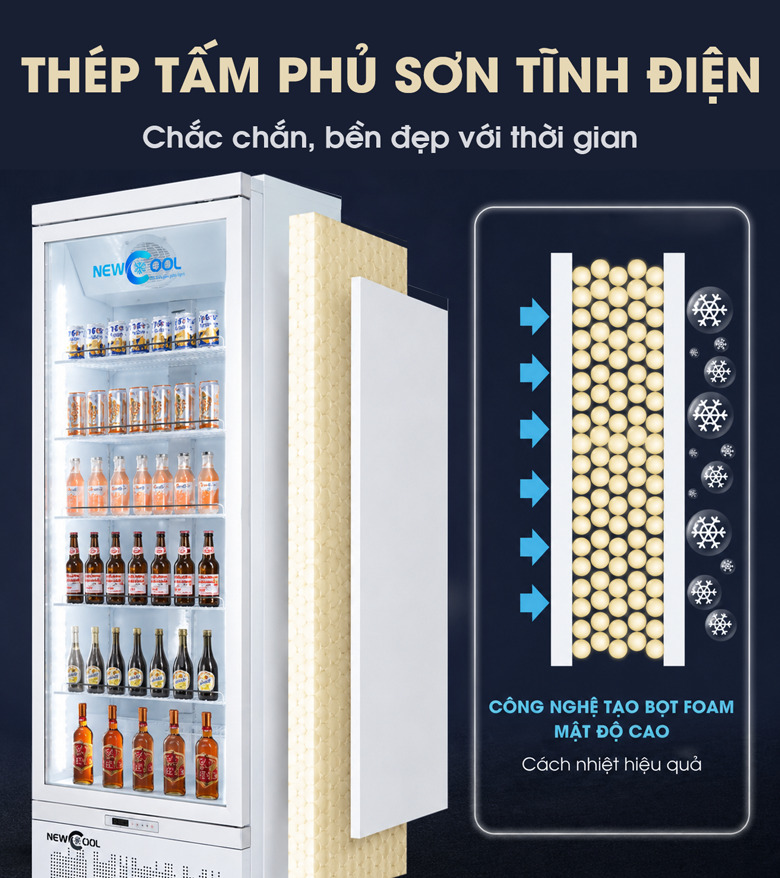 Thành tủ chế tạo từ thép tấm sơn tĩnh điện, có cách nhiệt