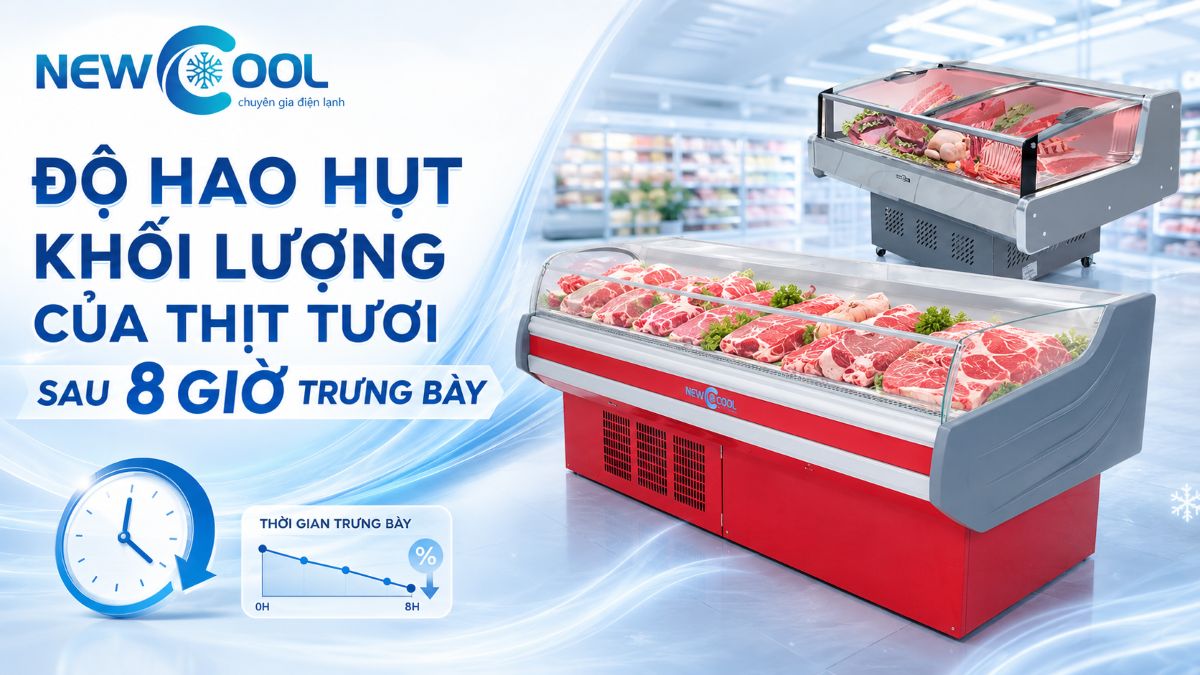 Độ hao hụt khối lượng của thịt tươi sau 8 giờ trưng bày