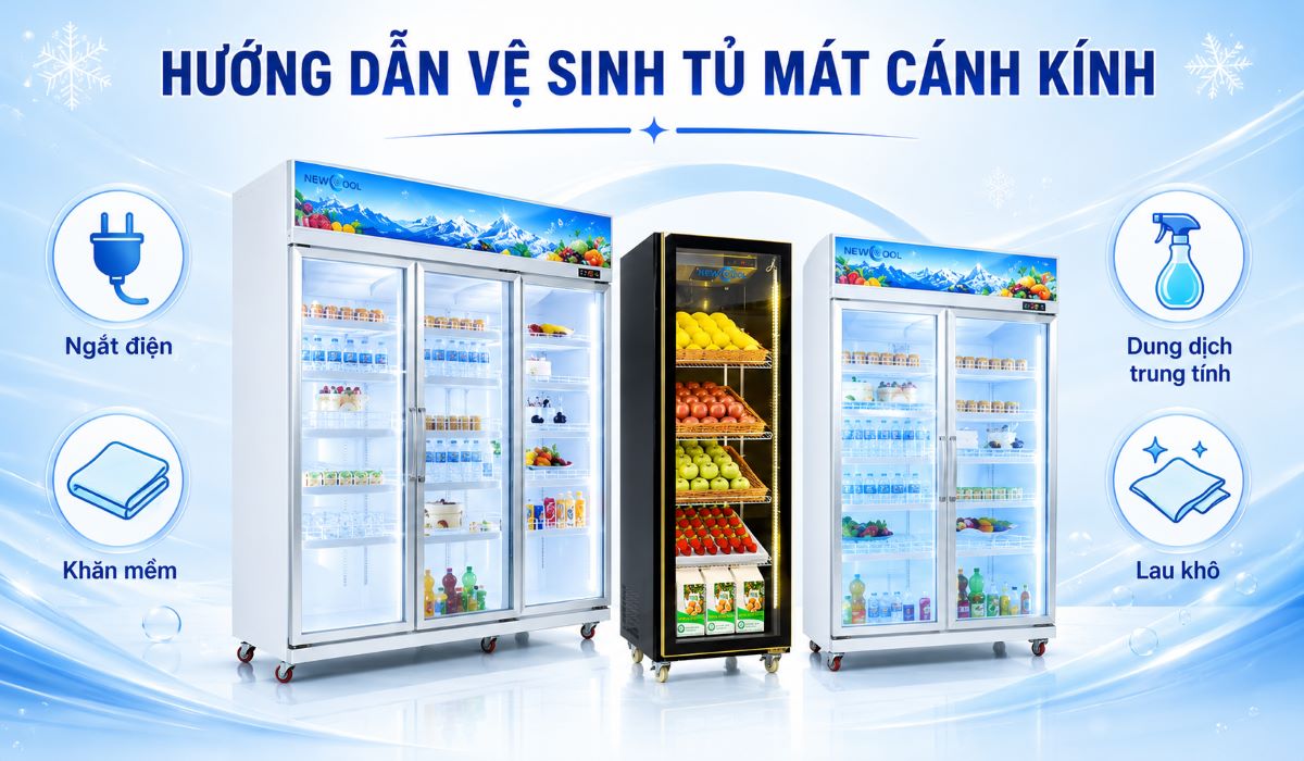 Hướng dẫn vệ sinh tủ mát cánh kính đúng cách theo khuyến cáo kỹ thuật