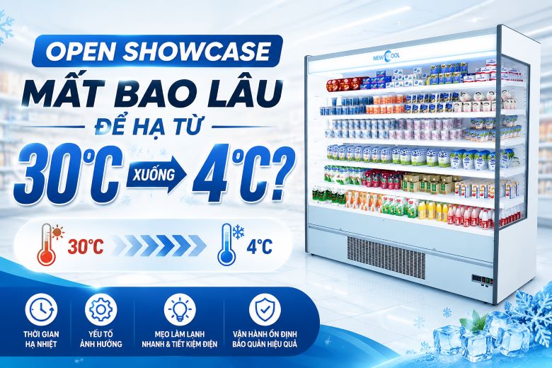 Open Showcase Mất Bao Lâu Để Hạ Từ 30°C Xuống 4°C?