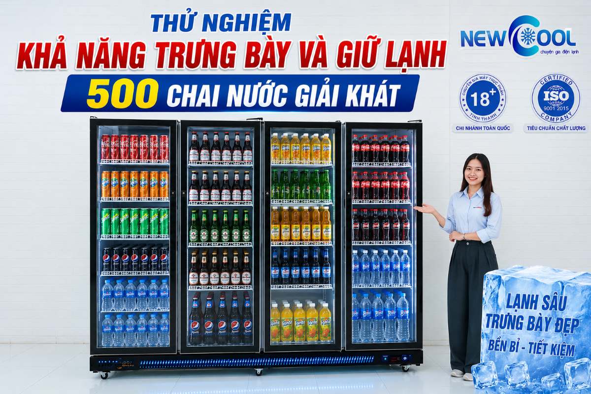Thử nghiệm khả năng trưng bày và giữ lạnh 500 chai nước giải khát