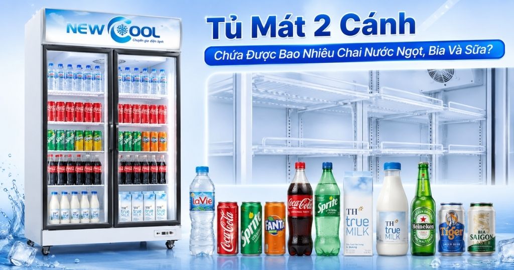 Tủ Mát 2 Cánh Chứa Được Bao Nhiêu Chai Nước Ngọt, Bia Và Sữa?