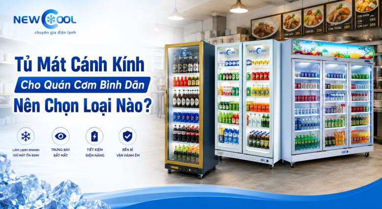 Tủ mát cánh kính cho quán cơm bình dân nên chọn loại nào?