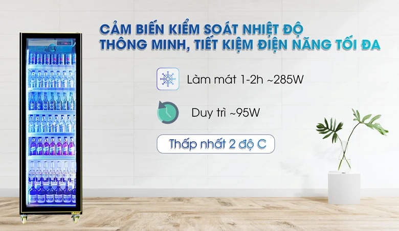 Tủ mát 1 cánh NEWCOOL chỉ cần 1-2 tiếng để hạ nhiệt độ xuống 2-4 độ C 