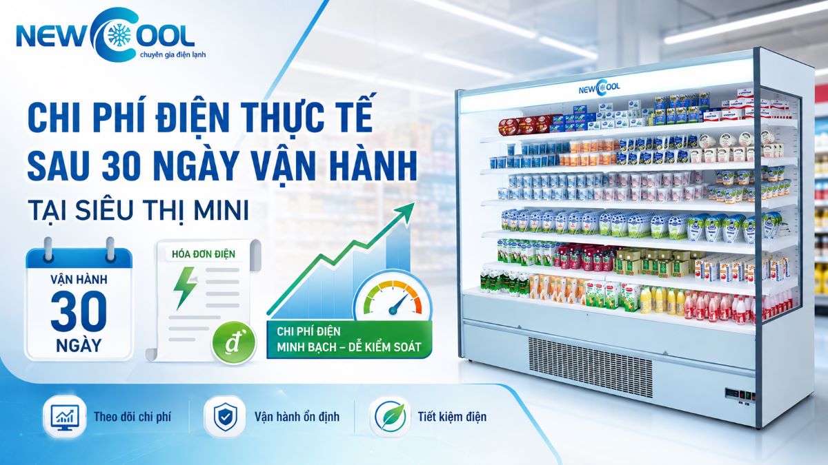 Chi phí điện thực tế sau 30 ngày vận hành tại siêu thị mini