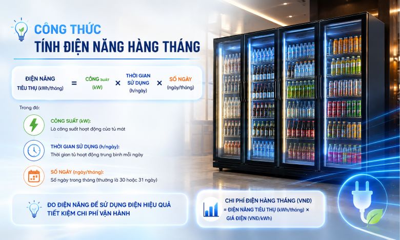 Công thức  tính điện năng hàng tháng
