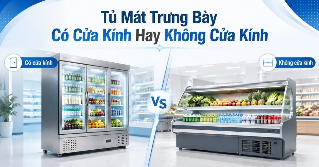 Tủ Mát Trưng Bày Có Cửa Kính Hay Không Cửa Kính