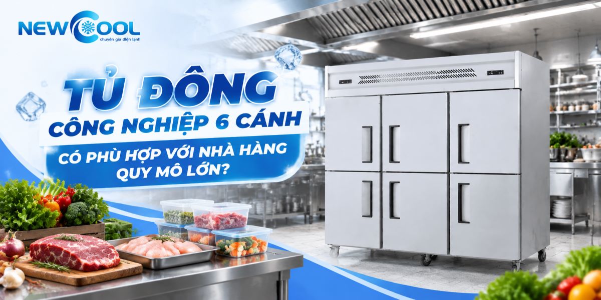 Tủ đông công nghiệp 6 cánh có phù hợp với nhà hàng quy mô lớn?