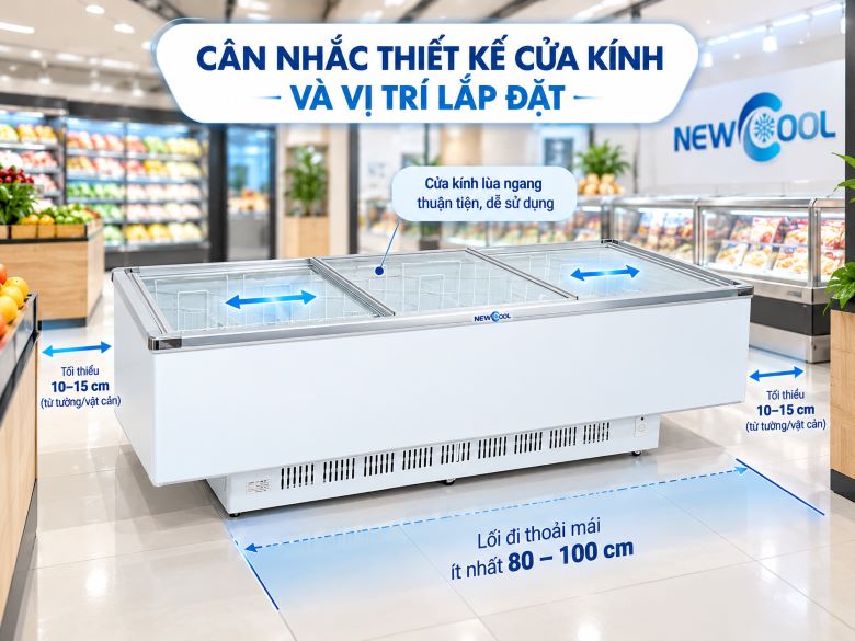 Cân nhắc thiết kế cửa kính và vị trí lắp đặt
