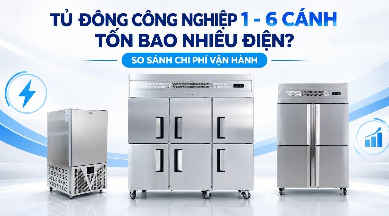 Tủ Đông Công Nghiệp 1 - 6 Cánh Tốn Bao Nhiêu Điện? So Sánh Chi Phí Vận Hành